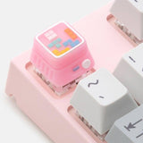 Artisan Keycaps Tetris pink on a mechanical keyboard