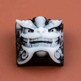 artisan keycaps chinese style dragon white and black