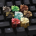 Artisan Keycaps Dragon Skeleton on a mechanical keyboard