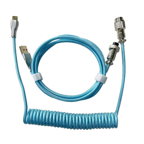 Custom Cyan Braided Keyboard Cable