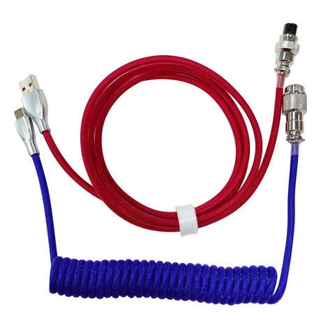red and purple custom keyboard cable