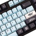 kit keycaps custrom mizu on a mechanical keyboard