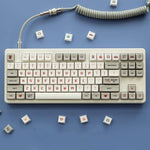 gameboy keycaps with custom keyboard cable on mechanical keyboard