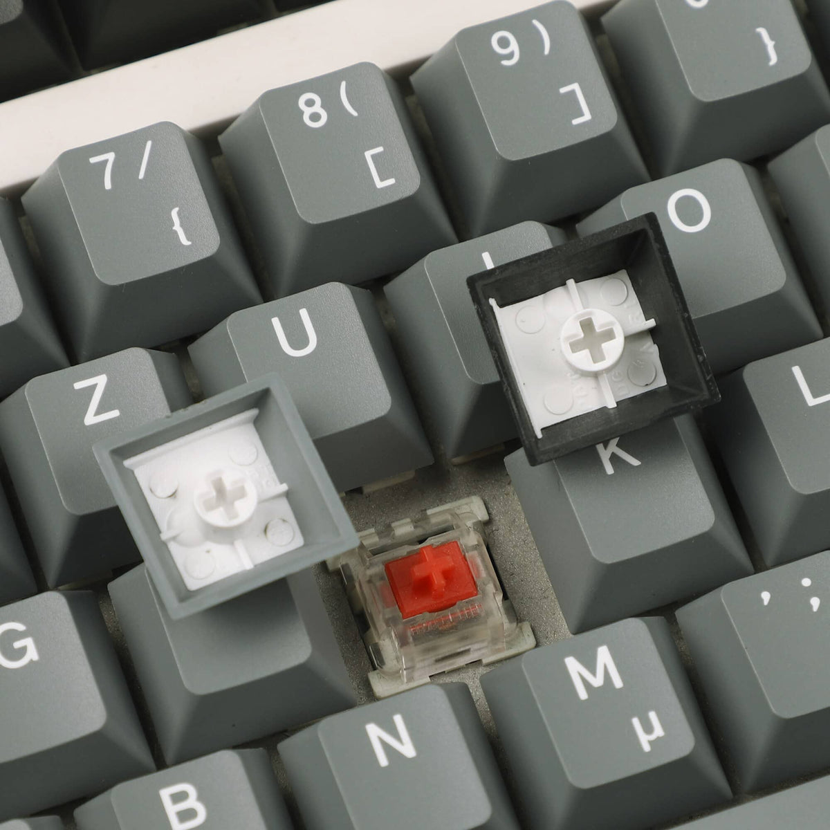 German Keycaps Grey Intense; Keycaps Industries