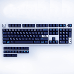 mechanical keyboard with keycaps moon lot of keys