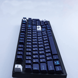keycaps moon custom blue mechanical keyboard in profile